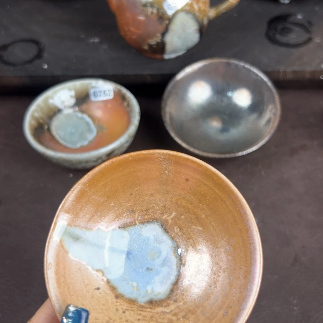 杯柴烧茶器中白主人杯