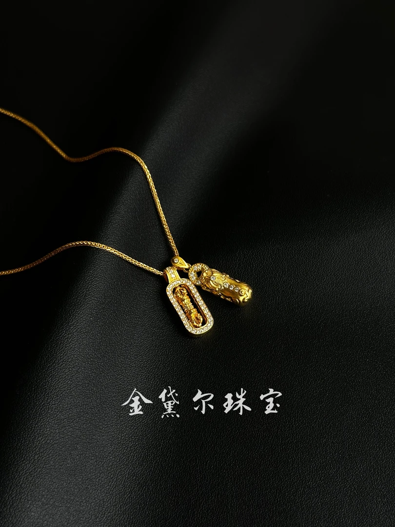 吊坠足银 【貔貅金刚杵套链】韦雪同款点钻气质轻奢时尚百搭套链