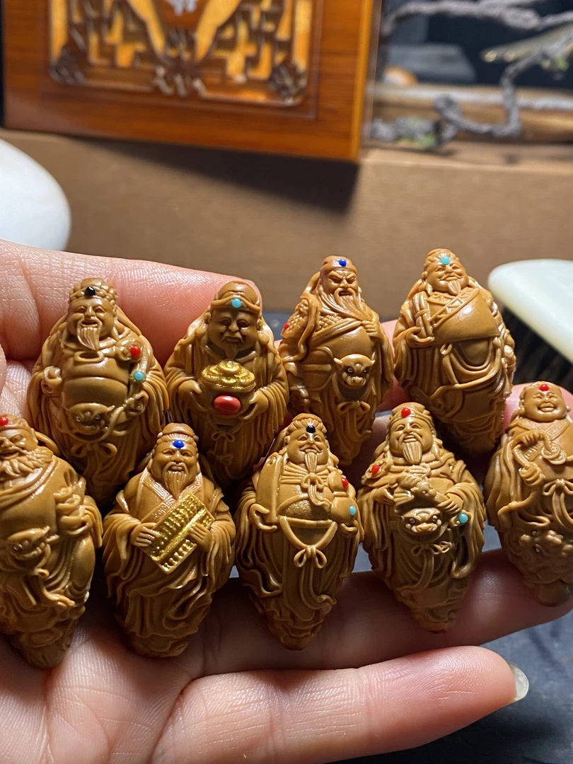 九路财神，豪镶款，名师手工雕刻，雕刻手串文玩手串收藏佳品