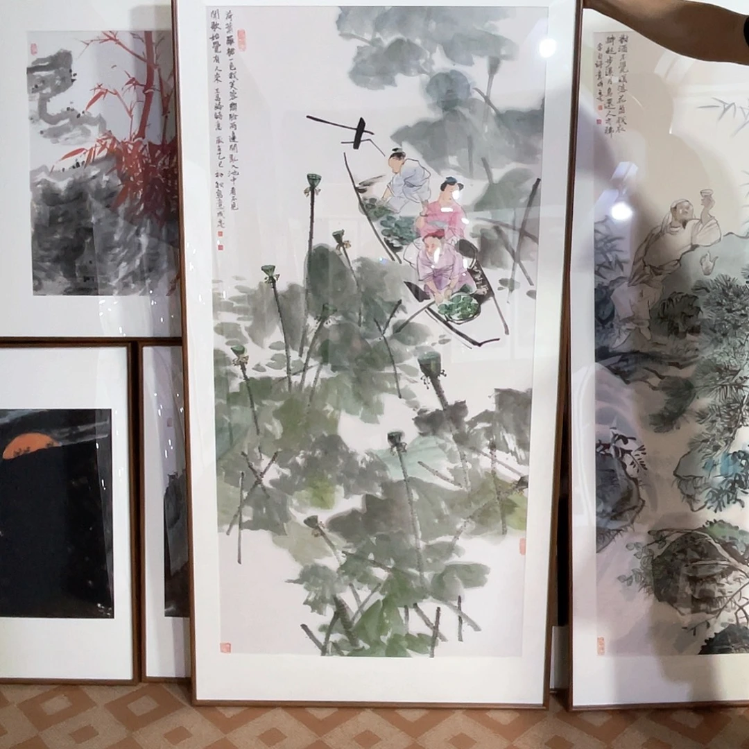 国画手绘画作品带框80/160