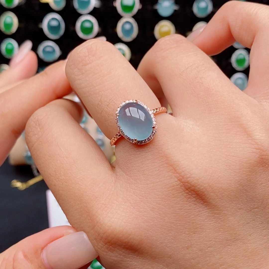 银S925镶嵌戒指翡翠