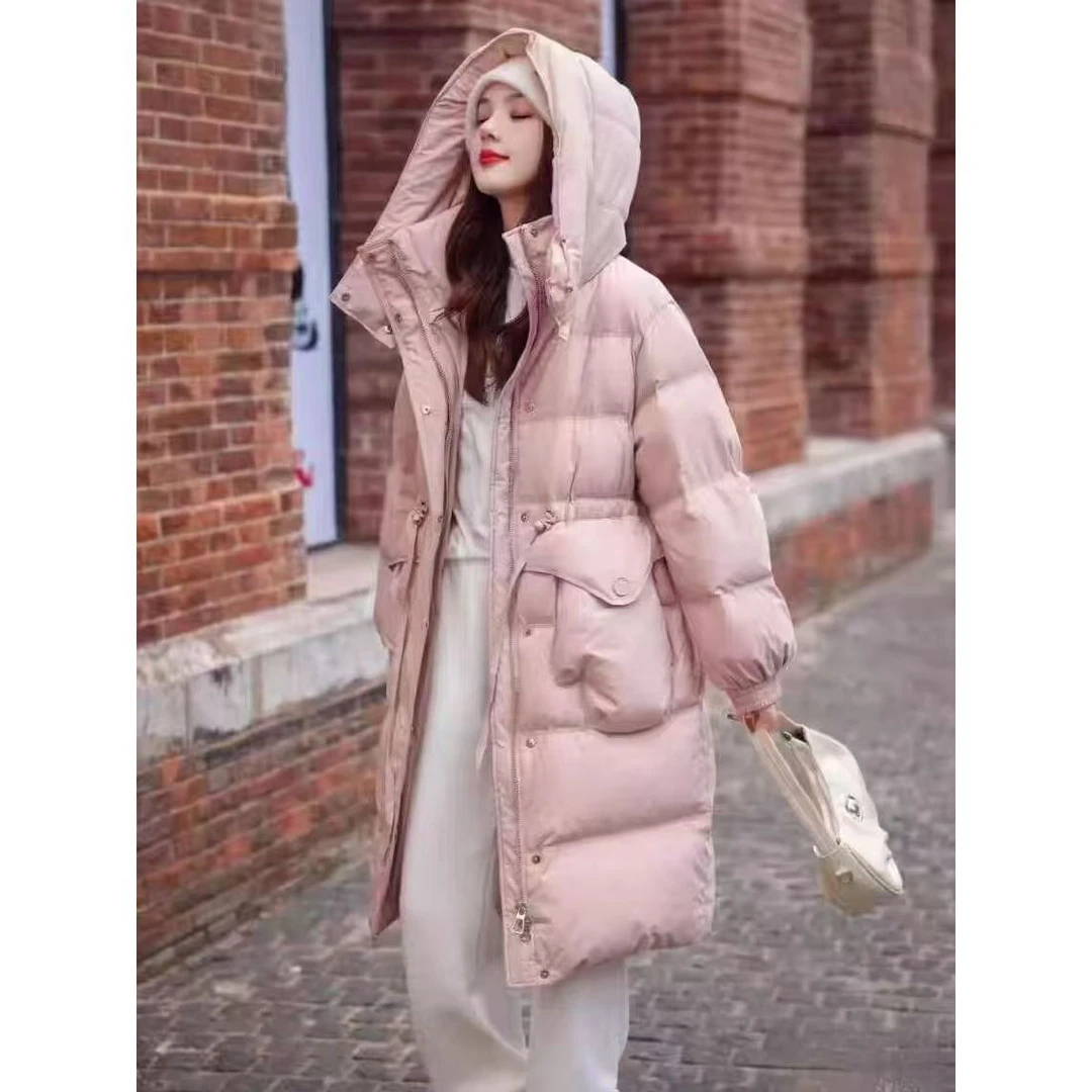 【原版正品】2024冬季新款时尚羽绒服女中长款加厚过膝白鸭绒2359