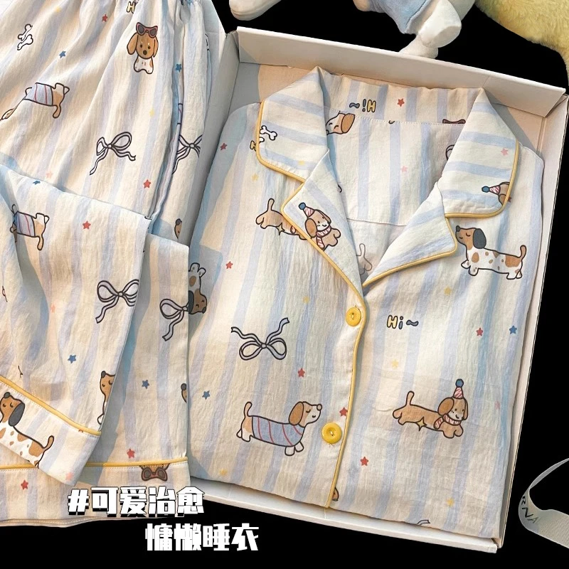 【云朵棉皱布-春夏薄款】月子服产后孕妇哺乳睡衣产妇家居服哺乳衣