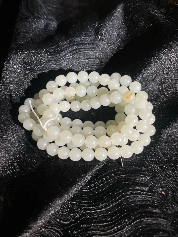 和田玉白玉108卡8多圈手链项链