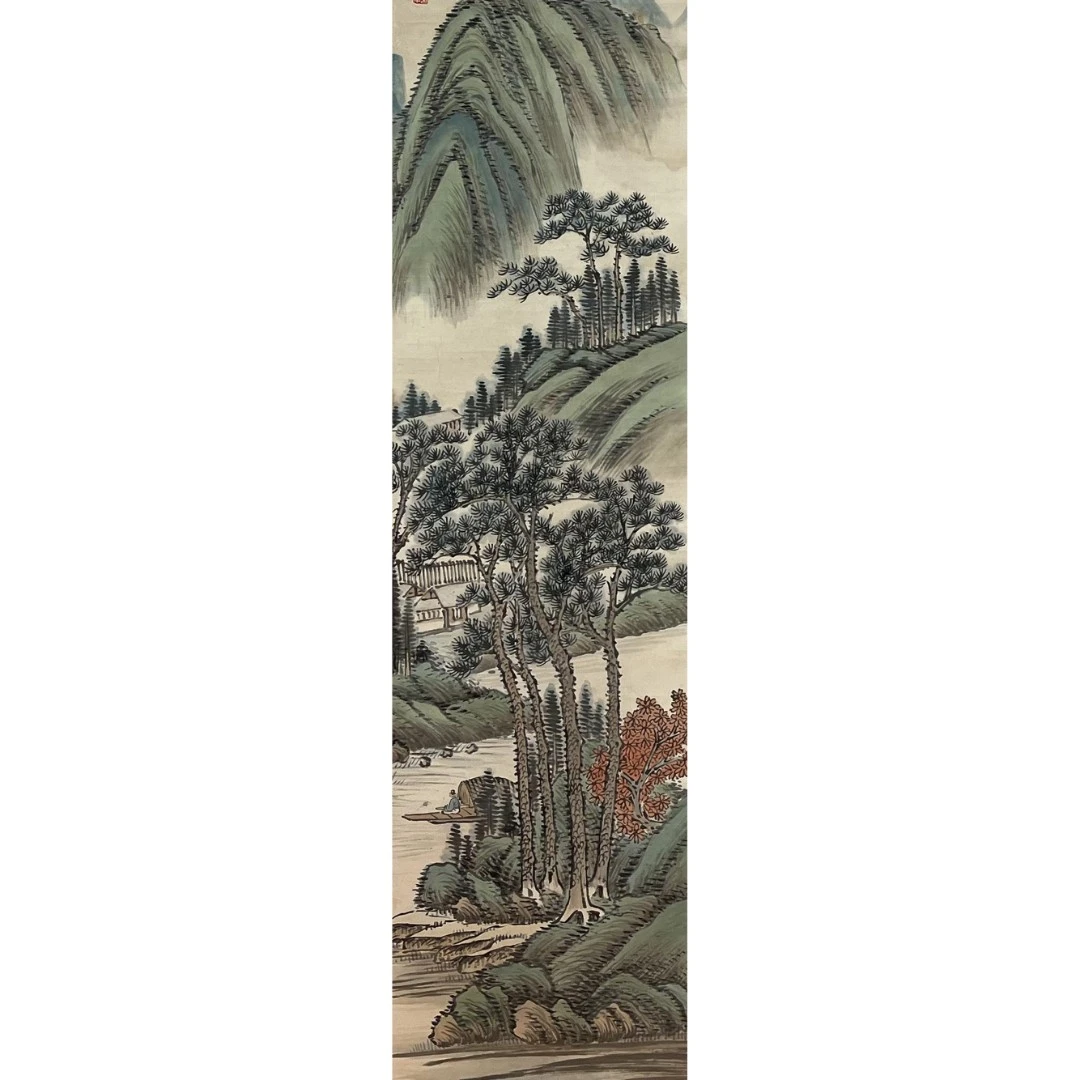 【辽拍】V240204-1-14《山水》（4.2平尺) 纸本镜片 DD14