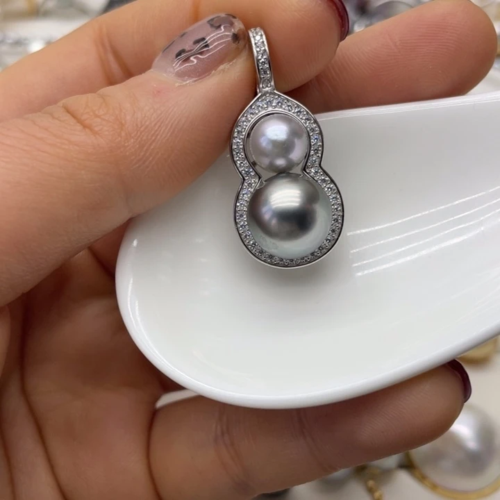 海水珍珠吊坠(不含链)银S925镶嵌