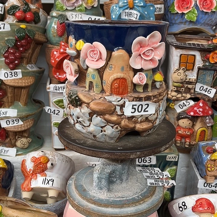 紫砂花盆粗陶材质多肉花盆