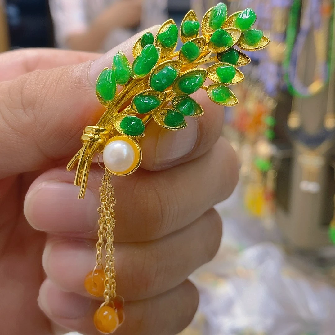翡翠合金耳饰翡翠