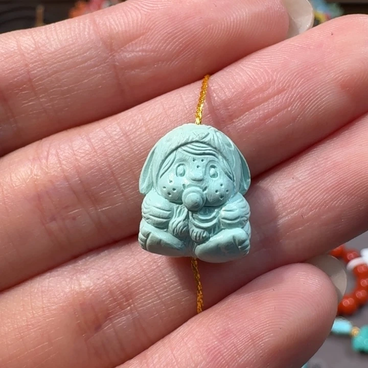 绿松石未镶嵌蒙奇奇配饰