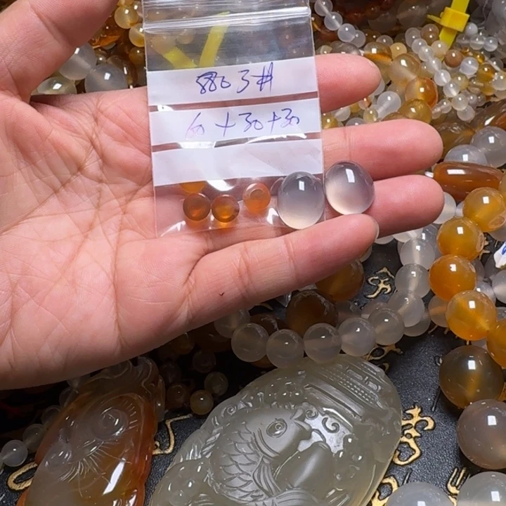 玛瑙/玉髓手链合金辣**子8803