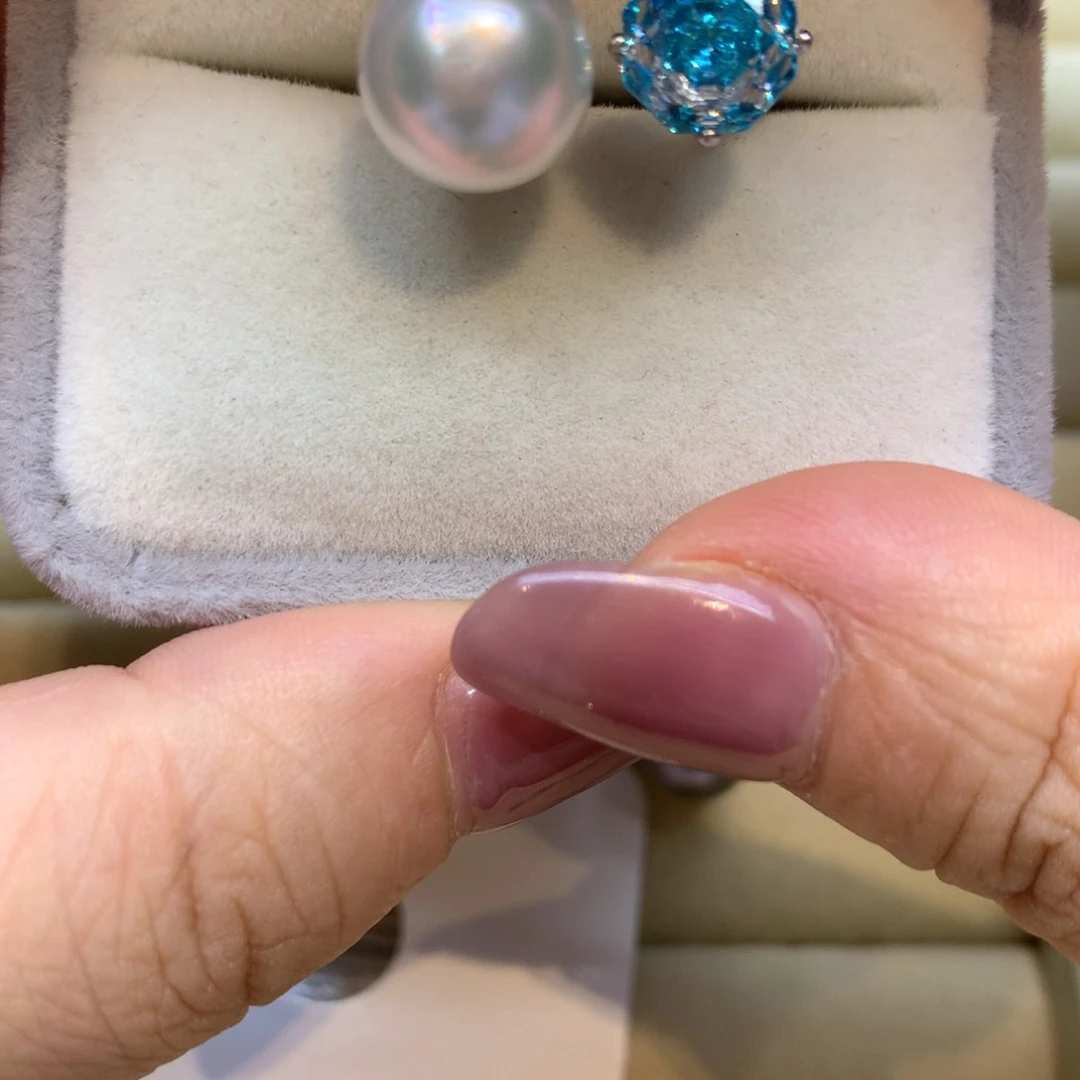 银S925镶嵌戒指海水珍珠