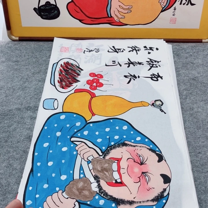 国画手绘禅意画一物一拍