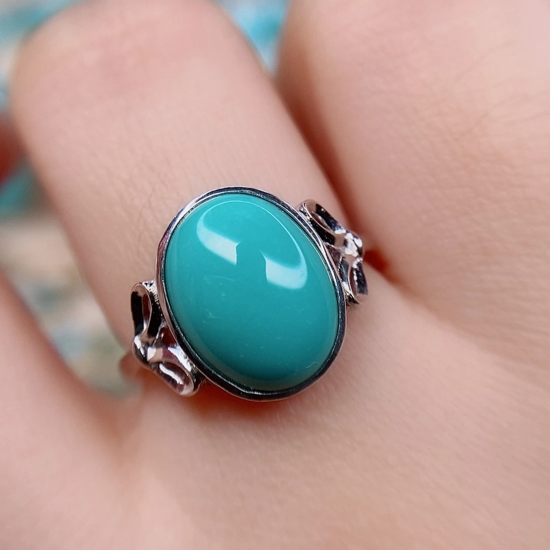 绿松石戒指银S925镶嵌