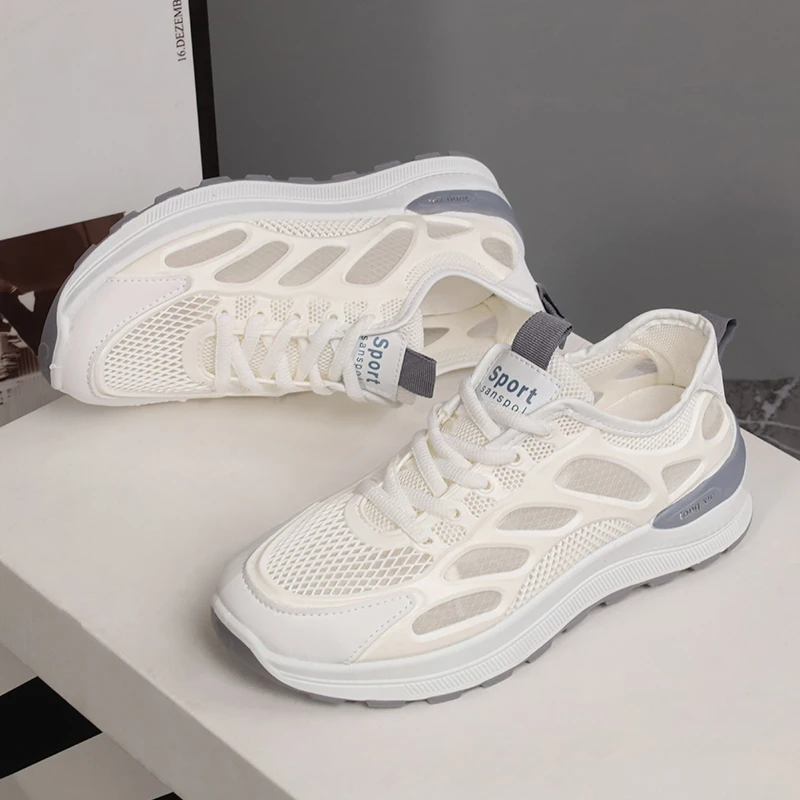 夏季白色老爹鞋女鞋韩版休闲风欧若百搭透气镂空潮鞋跑步ol网面