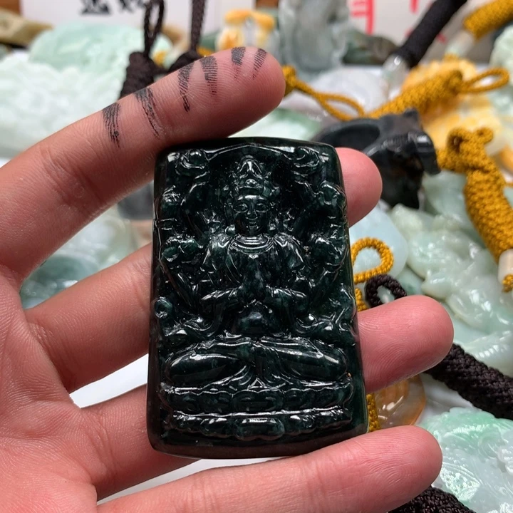 翡翠未镶嵌颈饰保真天然a货翡翠