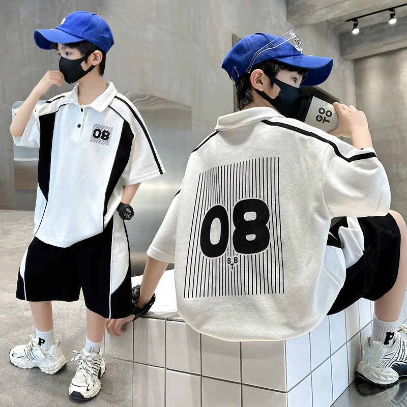 男童夏装套装儿童夏季POLO衫2025新款爆款中大童夏款洋气潮酷男孩