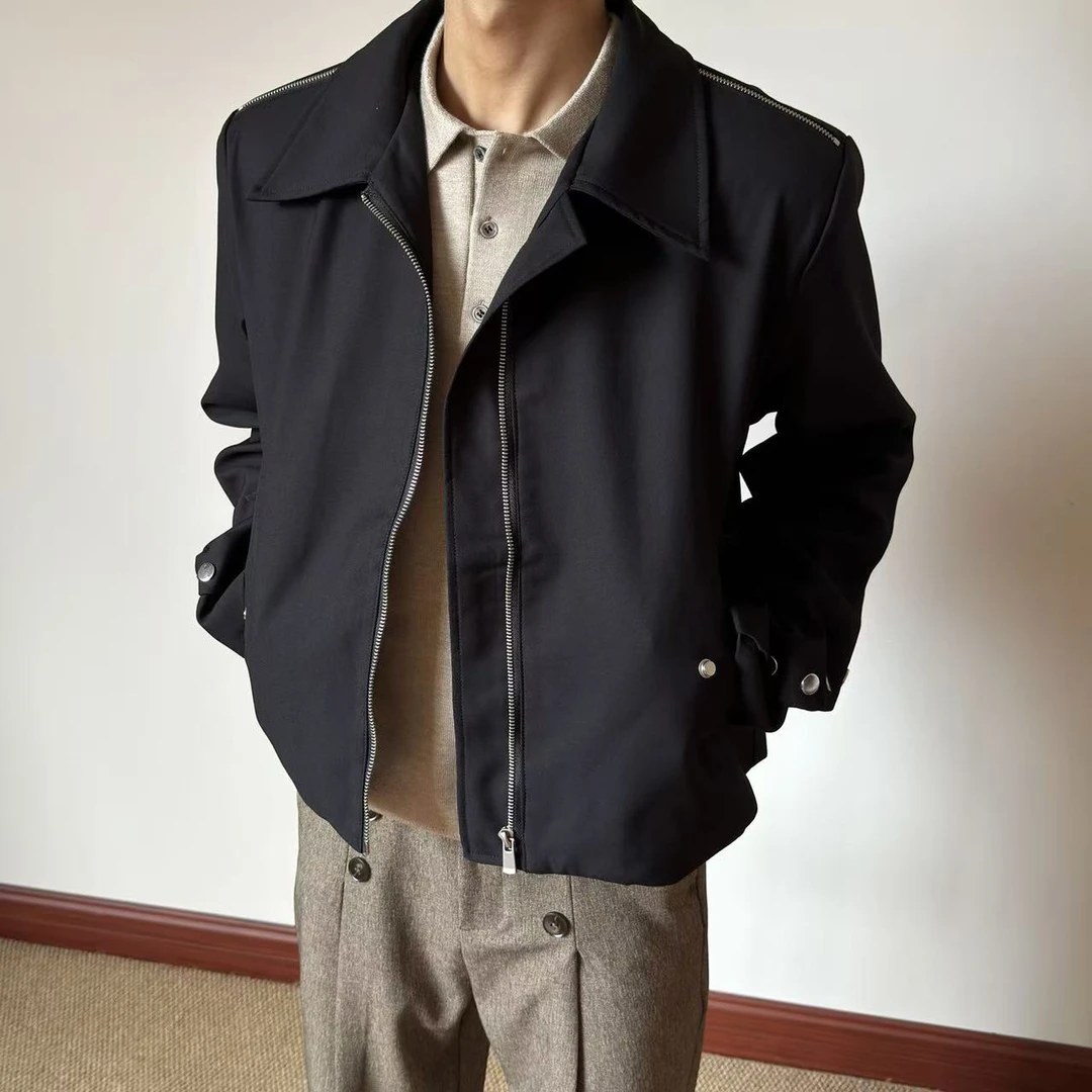 布老哥Blog设计感猎装解构西装夹克cleanfit垫肩显肩宽外套W537