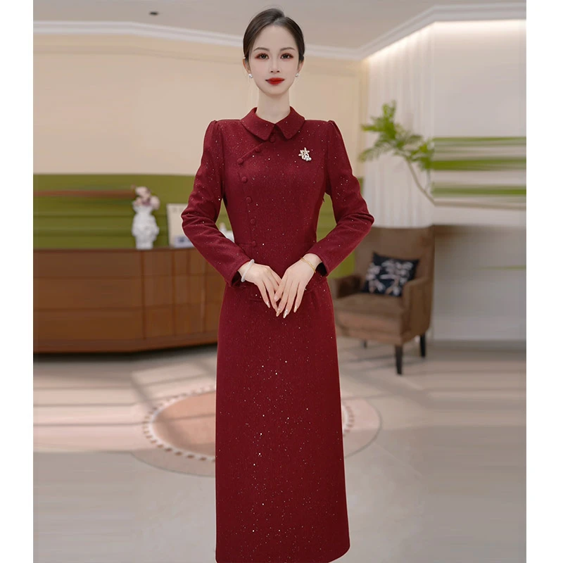 JG-25618 新款2025年秋季时尚气质优雅显瘦连衣裙 M-4XL