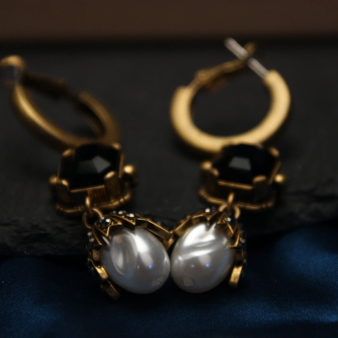 铜合金仿珍珠耳饰 289 大气中古复古时尚设计师款耳饰