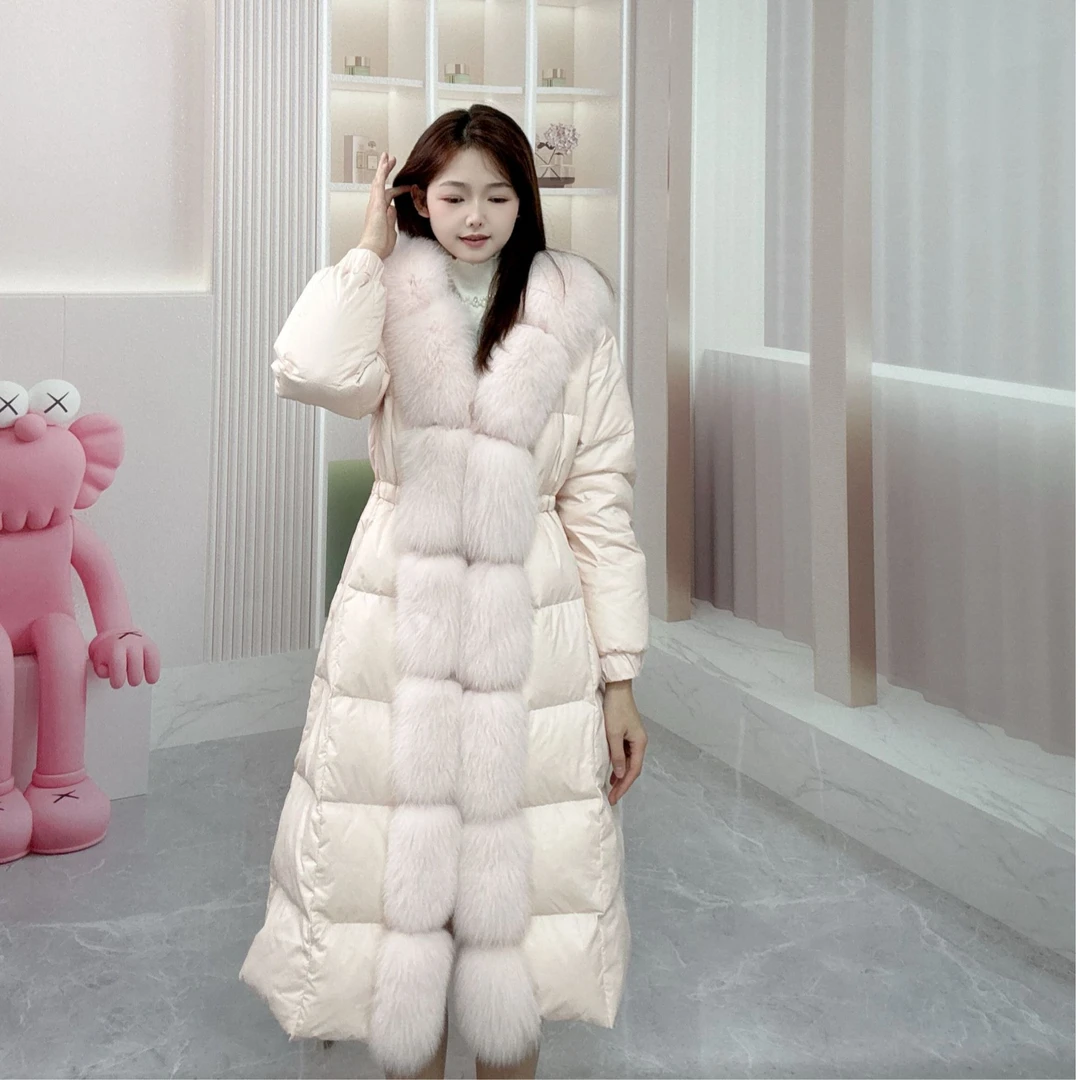 INS甜美风时尚连帽长款鹅绒服4244318812