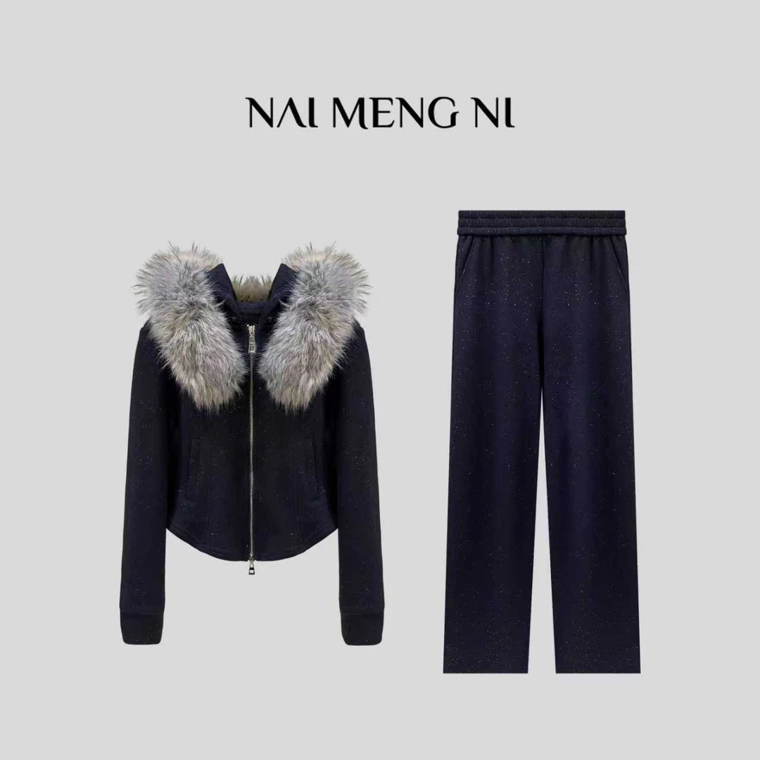 二姐定制 收口袖纯色休闲风立领森系秋冬女装套装26N58997