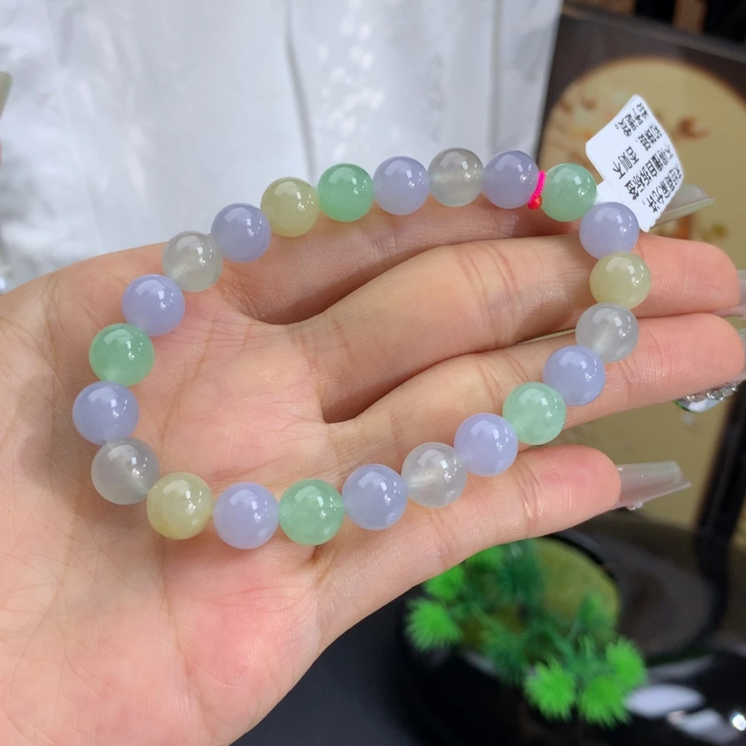 未镶嵌手链翡翠卡7.9冰胶多宝手串