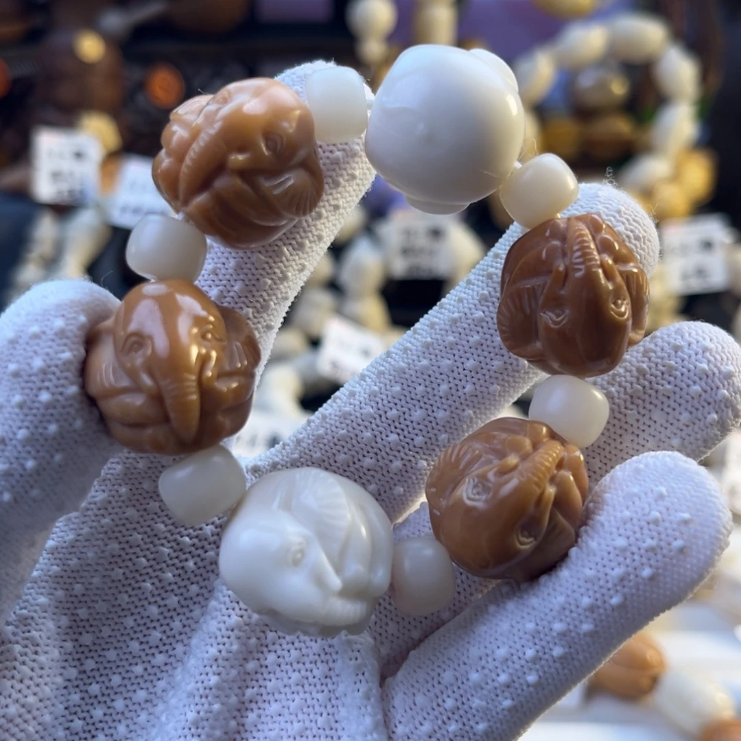 菩提根/象牙果手串微微瑕小象手捻