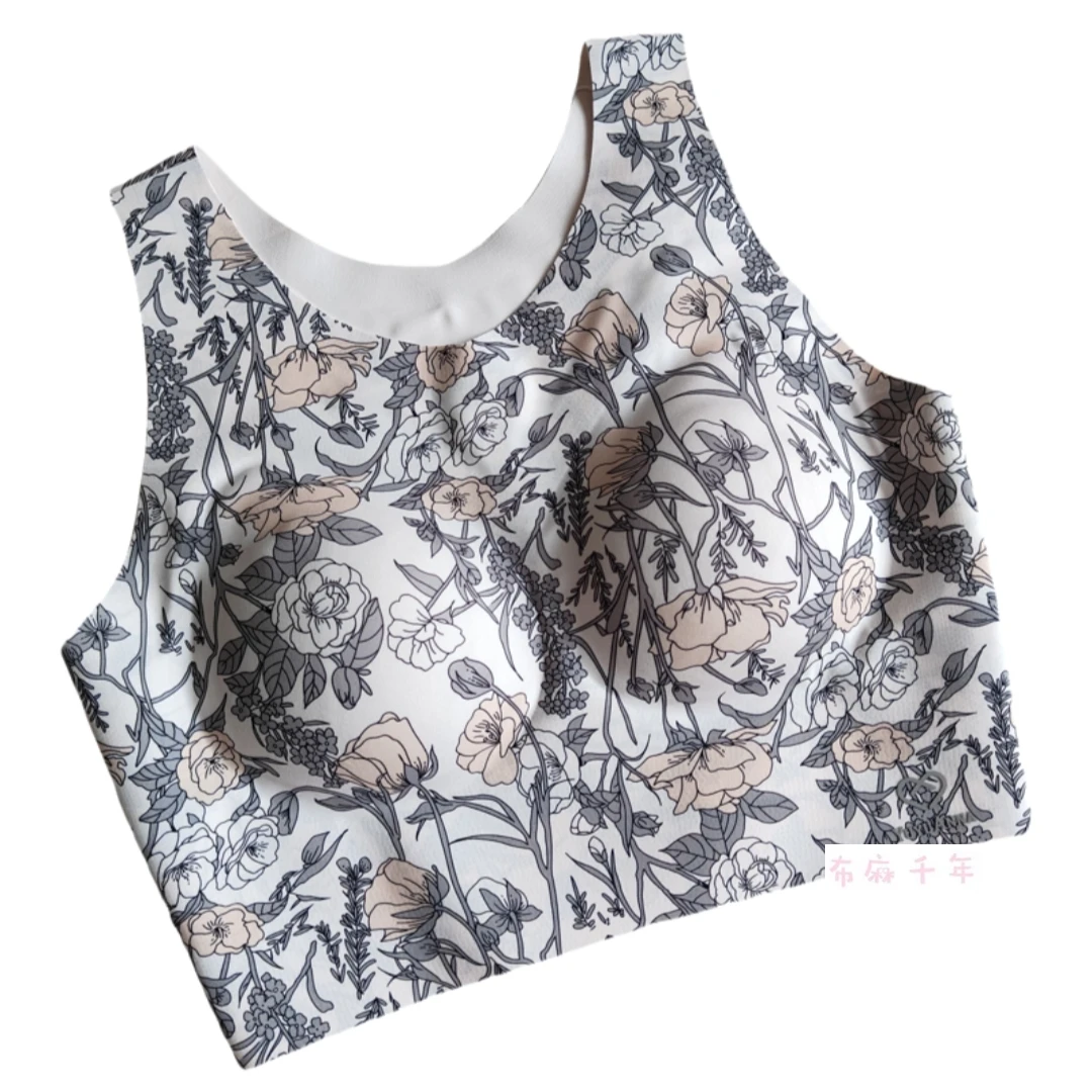 Yuyuanna桃心色胶原蛋白女瑜伽背心高弹透气吸汗运动时尚无钢圈