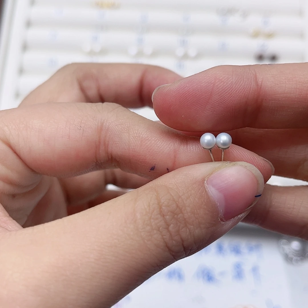 淡水珍珠耳饰银S925镶嵌海***1