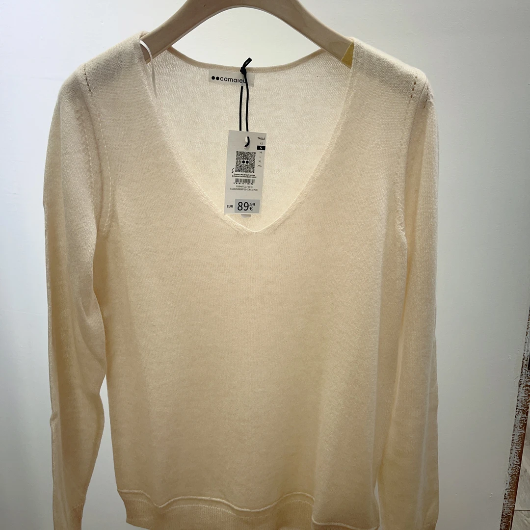 【绒起】法国品牌外贸订单V领羊绒衫62290