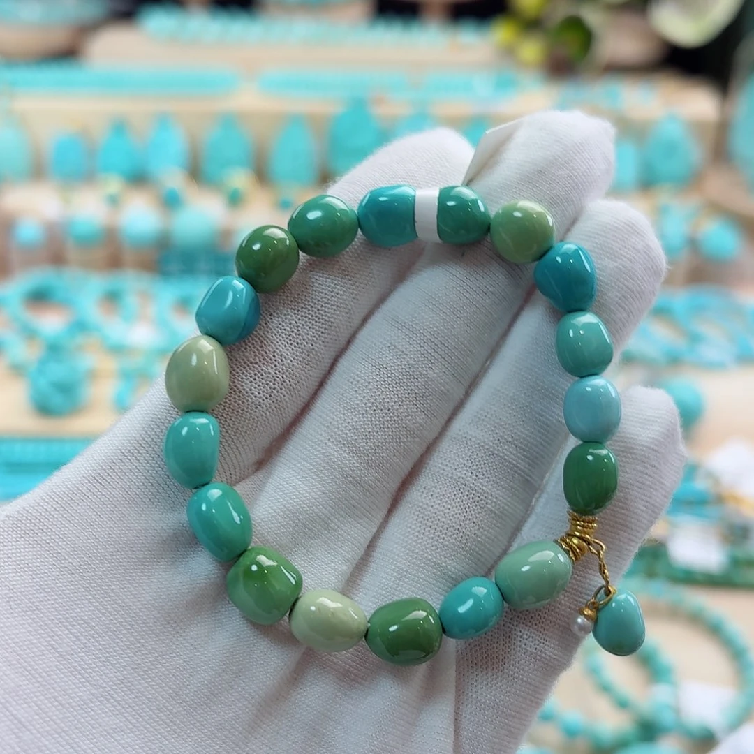 绿松石18K金镶嵌珠宝奇石