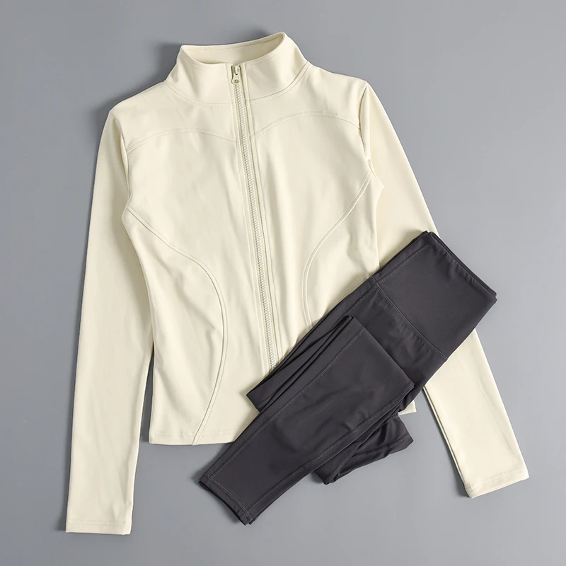 2025新款瑜伽服套装女秋冬专业晨跑步速干运动外套户外骑行健身服