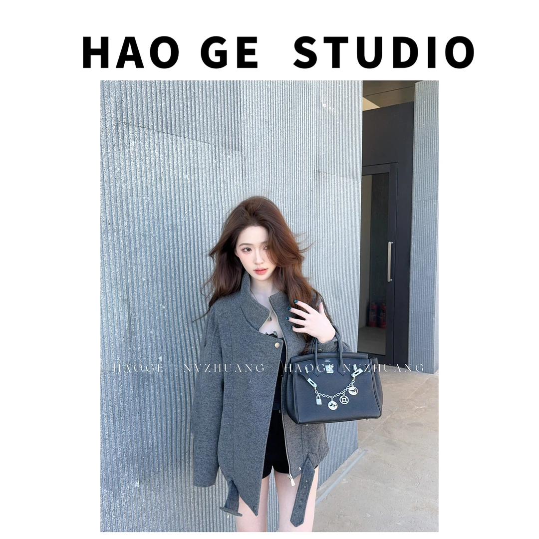 浩哥严选●城市寻觅HGQ5WT4380A羊毛混纺外套预时尚小众简版百搭款