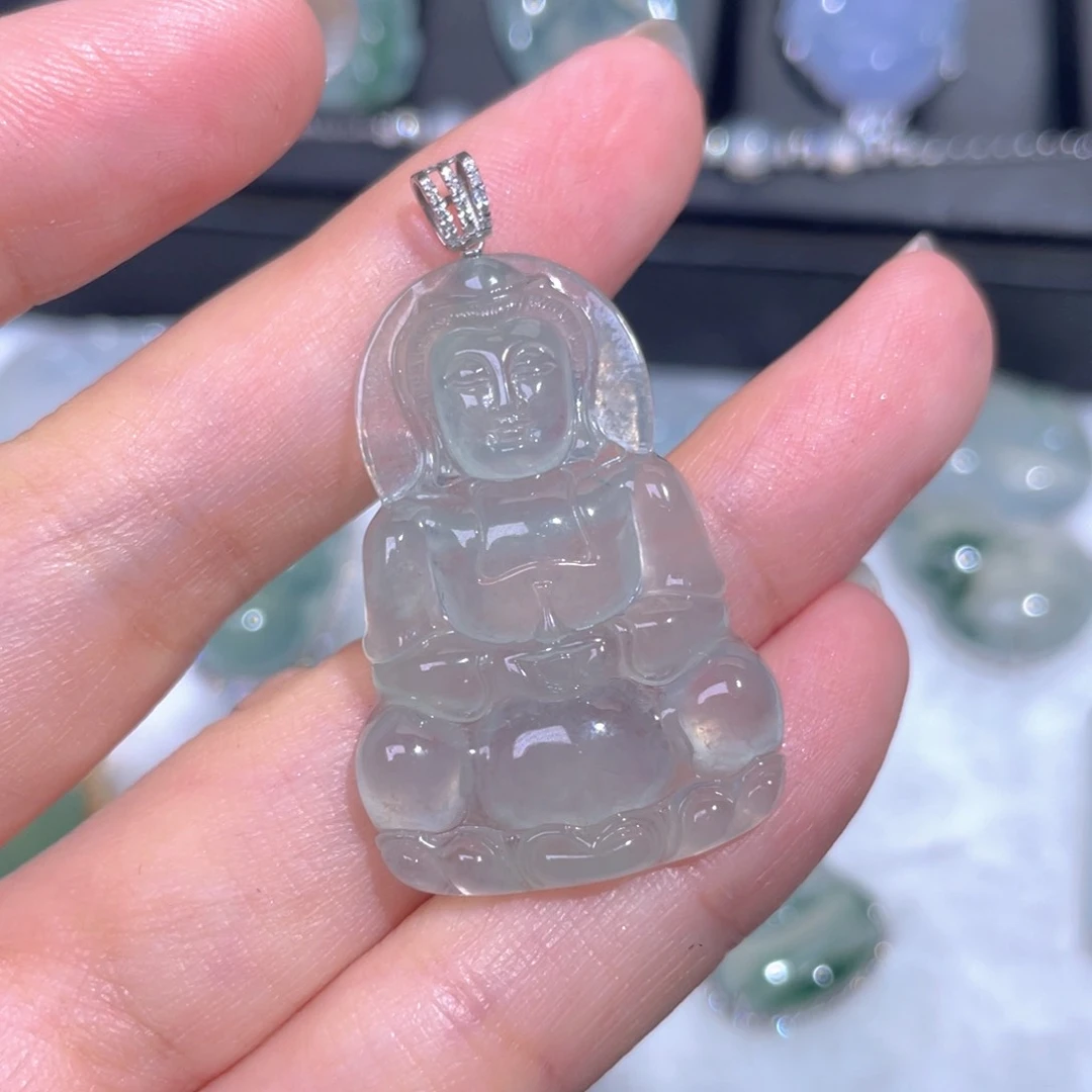 颈饰18K金镶嵌翡翠翡翠