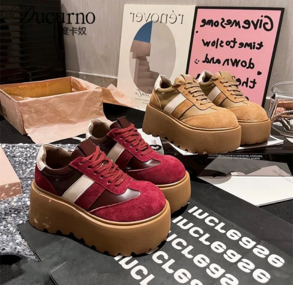 505 2025新款春季潮流百搭增高小个子松糕底休闲板鞋