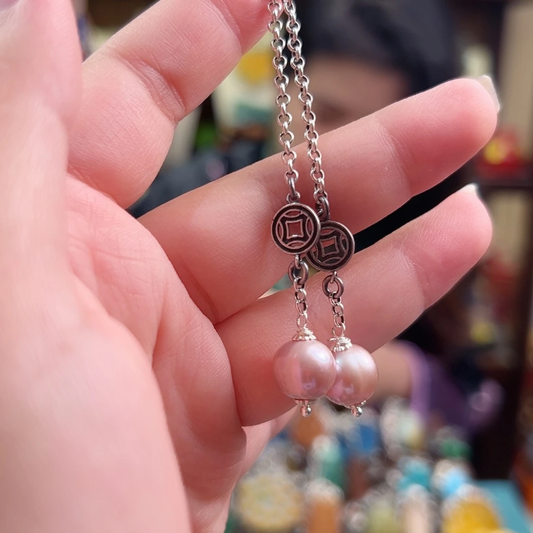 玛瑙银S925镶嵌挂件耳环