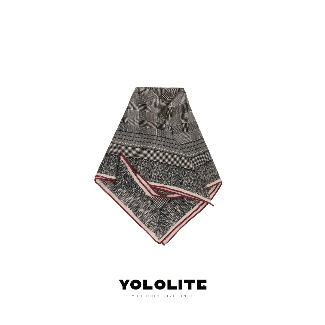 【阡陌】3198新款含绵羊毛正方形千鸟格方巾