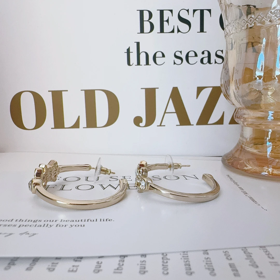 铜合金耳饰 0166 小众设计星星耳圈