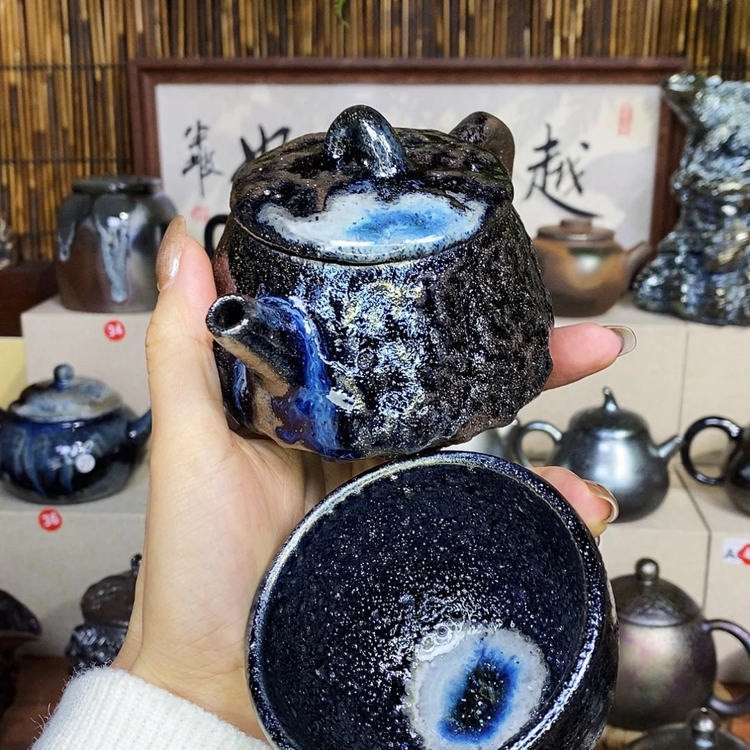 单***豆杯云南建水紫陶柴烧壶