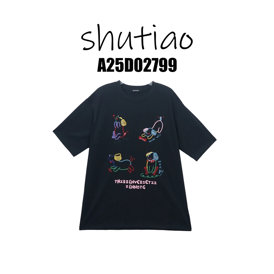 【SHUTIAO】2025夏季：新款小众设计款T恤A25D02799