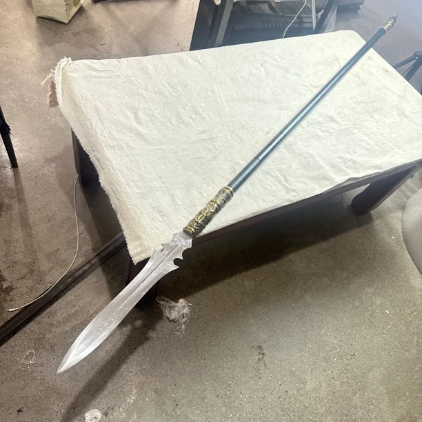 2 莲花枪金属枪杆合金装饰高猛钢刃材未开刃