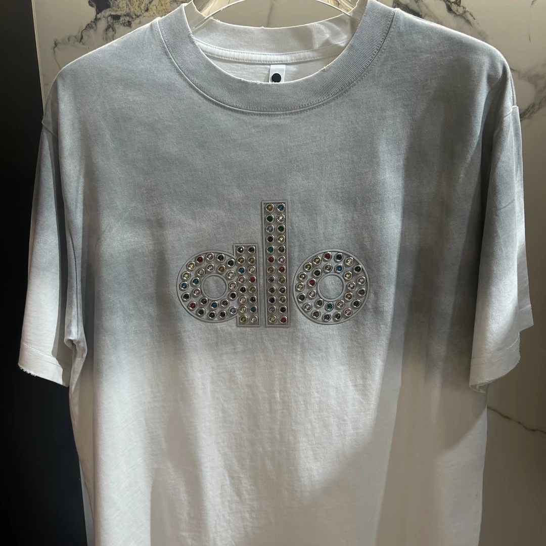 【高定]-情侣重工手绘工艺夏季修身匹马棉短袖-A011