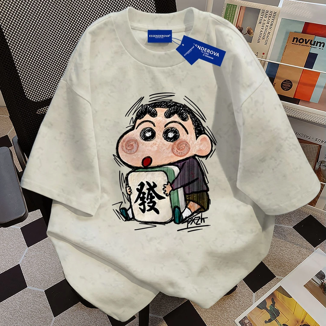 100%纯棉甜酷可爱字母扎染短袖t恤男女夏季爆款休闲圆领情侣上衣