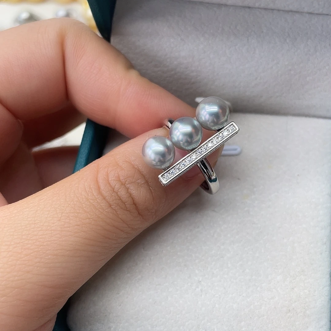 海水珍珠戒指银S925镶嵌