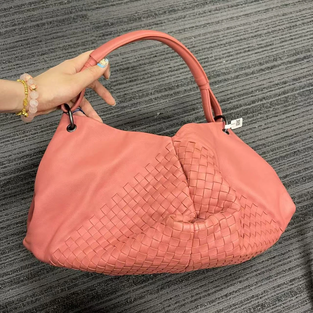 95新 BOTTEGA VENETA/葆蝶家 bv亮粉大包单间包/非真假不退补不换