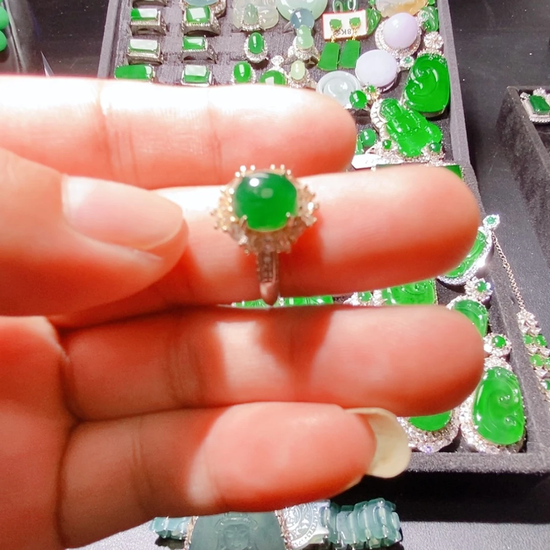 翡翠未镶嵌戒指A货翡翠7