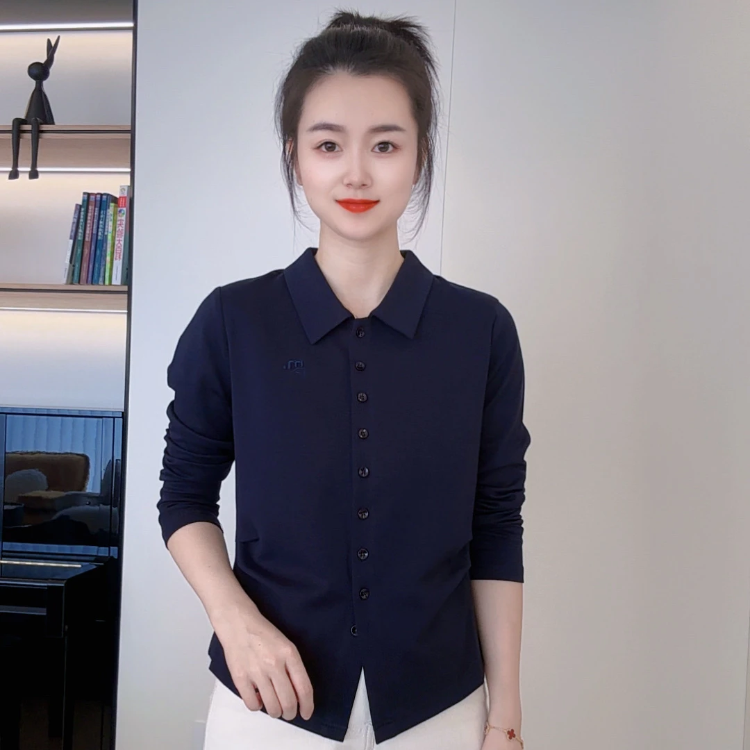 秋季新款收腰设计感长袖棉上衣
