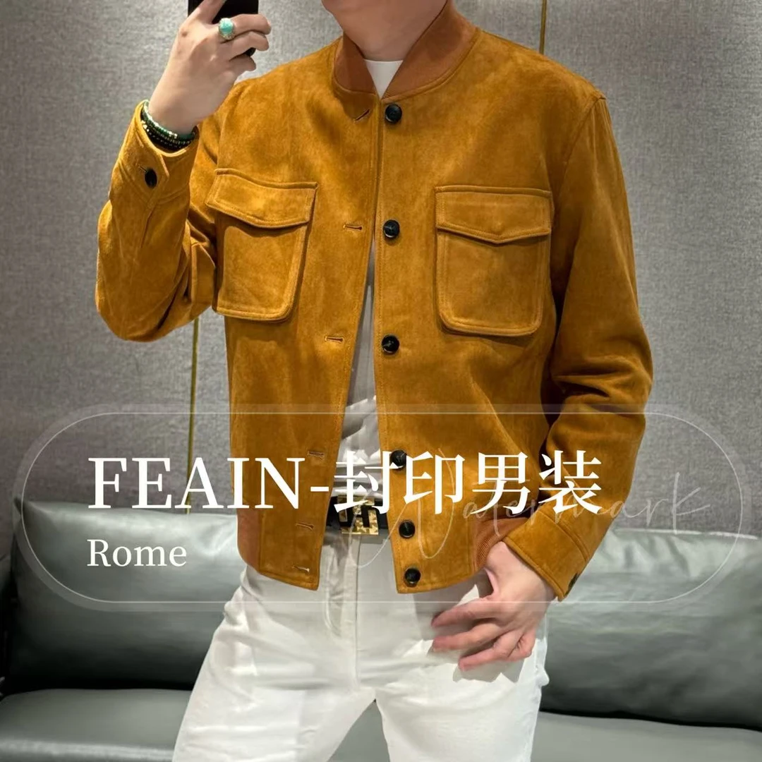 【英皇古琦】秋冬定制级进口绒面工装口袋夹克6675