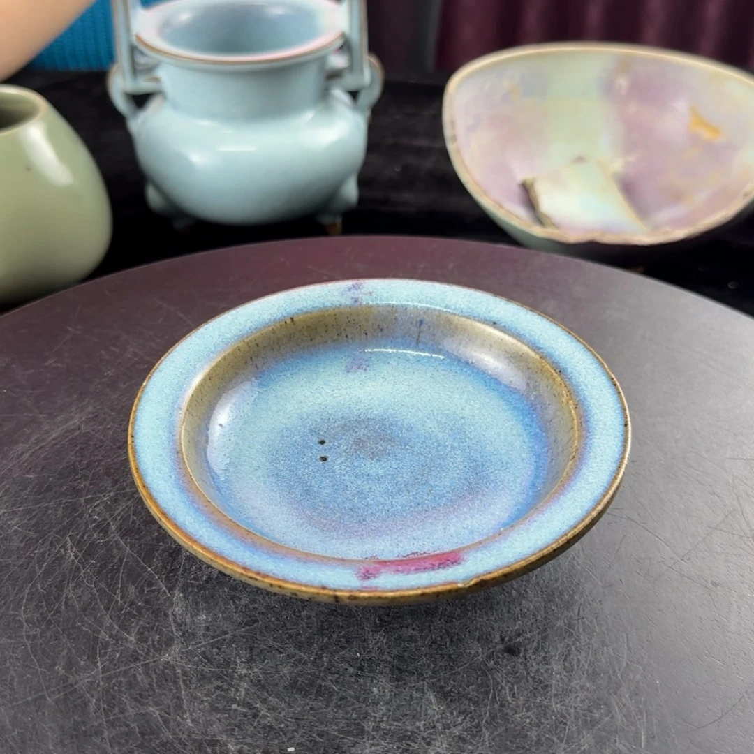 后***语瓷片禹州窑盘子全品无瑕疵