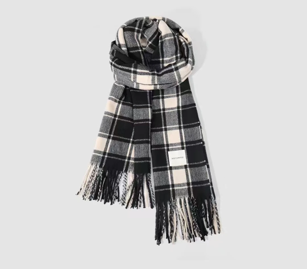 【639-838】围巾时尚保暖百搭经典男士女士休闲长款流苏纯色围巾